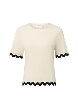 Vila VICalisa Kobiety Bawełna piaskowy jednolity ze sklepu vangraaf w kategorii Bluzki damskie - zdjęcie 184555757