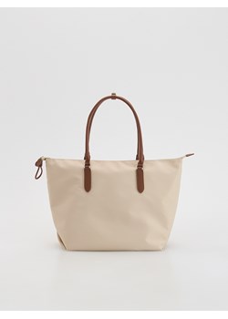 Reserved - Tkaninowa torebka shopper - beżowy ze sklepu Reserved w kategorii Torebki damskie - zdjęcie 184555967