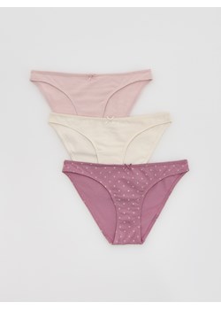 Reserved - Majtki typu bikini 3 pack - jasnofioletowy ze sklepu Reserved w kategorii Majtki damskie - zdjęcie 184556125