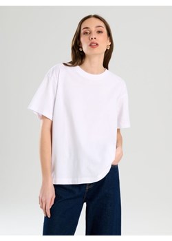 Sinsay - Bawełniana koszulka basic - biały ze sklepu Sinsay w kategorii Bluzki damskie - zdjęcie 184557056