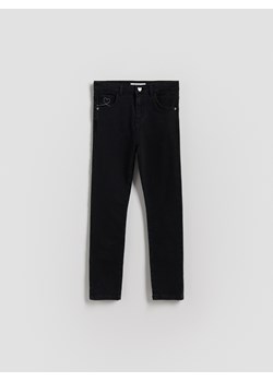 Reserved - Jeansy slim fit z guzikiem w serce - szary ze sklepu Reserved w kategorii Spodnie dziewczęce - zdjęcie 184561657