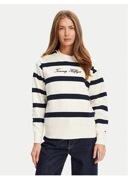 Tommy Hilfiger Bluza Script WW0WW45743 Écru Regular Fit ze sklepu MODIVO w kategorii Bluzy damskie - zdjęcie 184562277