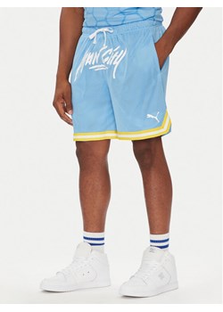 Puma Szorty sportowe Hoops Manchester City 631694 Błękitny Regular Fit ze sklepu MODIVO w kategorii Spodenki męskie - zdjęcie 184562288