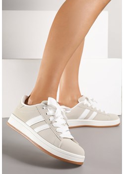 Beżowe Sneakersy Ozdobione Motywem Pasków Flortewi ze sklepu renee.pl w kategorii Buty sportowe damskie - zdjęcie 184563218