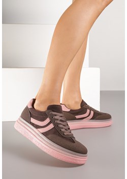 Brązowe Sneakersy Typu Kultowe Tenisówki na Niskiej Platformie Olritia ze sklepu renee.pl w kategorii Buty sportowe damskie - zdjęcie 184563308