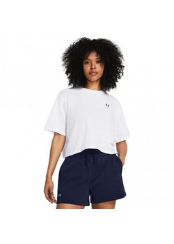 Damski t-shirt crop-top Under Armour UA W Boxy Crop Logo Ss - biały ze sklepu Sportstylestory.com w kategorii Bluzki damskie - zdjęcie 184563806