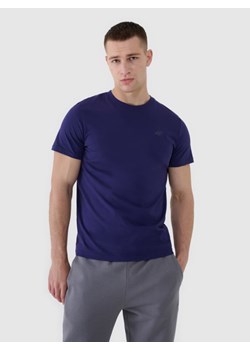 Męski t-shirt basic 4F 4FWMM00TTSHM2256 - granatowy ze sklepu Sportstylestory.com w kategorii T-shirty męskie - zdjęcie 184564049