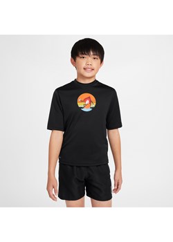 Koszulka z krótkim rękawem dla dużych dzieci (chłopców) Dri-FIT Nike Swim Hydroguard - Czerń ze sklepu Nike poland w kategorii T-shirty chłopięce - zdjęcie 184566166
