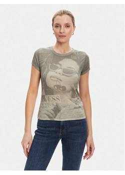 Guess T-Shirt W5YI36 KBYH0 Zielony Regular Fit ze sklepu MODIVO w kategorii Bluzki damskie - zdjęcie 184567989