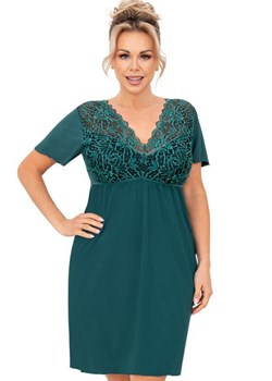 Damska koszula nocna zielona plus size Melania, Kolor zielony, Rozmiar 3XL, Donna ze sklepu Primodo w kategorii Koszule nocne - zdjęcie 184569138