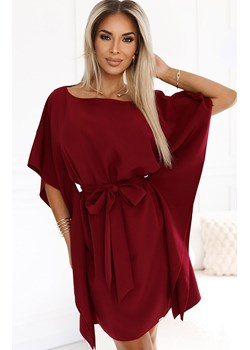 Sukienka nietoperz bordowa 287-34 Sofia, Kolor bordowy, Rozmiar 2XL/3XL, Numoco ze sklepu Primodo w kategorii Sukienki - zdjęcie 184569327