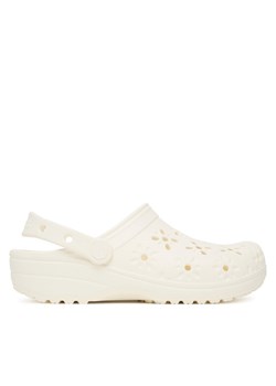 Klapki Crocs Classic Floral Cut-Out Clog 210927 Écru ze sklepu eobuwie.pl w kategorii Klapki damskie - zdjęcie 184570798