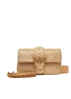 PINKO Torebka Love One Mini Slouchy Fl PE 25 PLTT 104340 A2CE Złoty ze sklepu MODIVO w kategorii Torebki damskie - zdjęcie 184571487