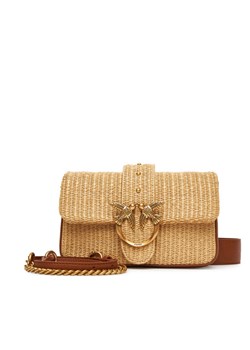 PINKO Torebka Love One Mini Slouchy Fl PE 25 PLTT 104340 A2CF Beżowy ze sklepu MODIVO w kategorii Torebki damskie - zdjęcie 184571488