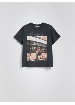 Reserved - T-shirt z nadrukiem - jasnoszary ze sklepu Reserved w kategorii Bluzki damskie - zdjęcie 184573459