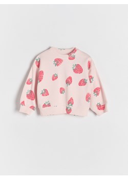 Reserved - Bawełniana bluza we wzór - pastelowy róż ze sklepu Reserved w kategorii Bluzy dziewczęce - zdjęcie 184573505