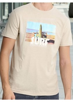 Sinsay - Koszulka z nadrukiem - beżowy ze sklepu Sinsay w kategorii T-shirty męskie - zdjęcie 184574889
