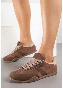 Brązowe Sneakersy Ozdobione Tłoczeniem Halennesa ze sklepu renee.pl w kategorii Buty sportowe damskie - zdjęcie 184575127