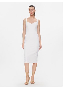 Elisabetta Franchi Sukienka koktajlowa AB-544-41E2-V360 Biały Slim Fit ze sklepu MODIVO w kategorii Sukienki - zdjęcie 184575256