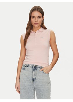 Guess Jeans Polo W5GP24 KCYR1 Beżowy Regular Fit ze sklepu MODIVO w kategorii Bluzki damskie - zdjęcie 184575397