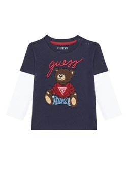 Guess Bluzka N4BI08 I3Z14 Granatowy Regular Fit ze sklepu MODIVO w kategorii Kaftaniki i bluzki - zdjęcie 184575407