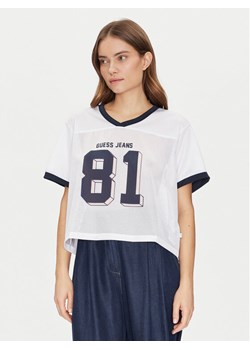 Guess Jeans T-Shirt W5GI59 KCTE2 Biały Regular Fit ze sklepu MODIVO w kategorii Bluzki damskie - zdjęcie 184575409