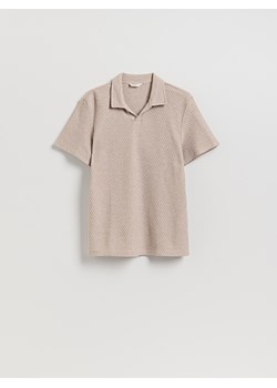 Reserved - Strukturalne polo comfort fit - beżowy ze sklepu Reserved w kategorii T-shirty męskie - zdjęcie 184576148