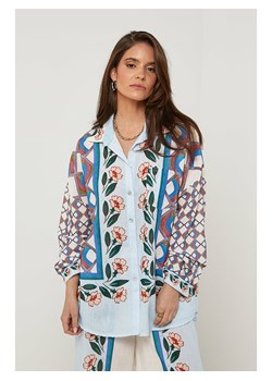 Rodier Lin Lniana koszula w kolorze błękitno-białym ze sklepu Limango Polska w kategorii Koszule damskie - zdjęcie 184577905