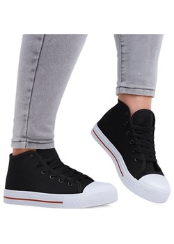 Wysokie czarne rampki damskie /G13-1 14296 T131/ ze sklepu Pantofelek24.pl w kategorii Trampki damskie - zdjęcie 184578265