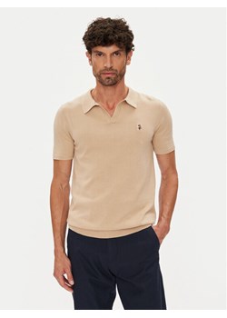 U.S. Polo Assn. Polo MUP3554 Beżowy Slim Fit ze sklepu MODIVO w kategorii T-shirty męskie - zdjęcie 184580157