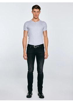 Koszulka męska z prążkowanej dzianiny szara Basicag 901 ze sklepu Big Star w kategorii T-shirty męskie - zdjęcie 184580708