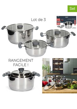 COOK CONCEPT 3-częściowy zestaw w kolorze srebrnym ze sklepu Limango Polska w kategorii Garnki - zdjęcie 184581415