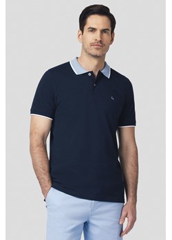 Koszulka Polo Bawełniana Granatowa Borin - id: PO073125000013.GRANAT - marki Lancerto - 184584496 Koszulka Polo Bawełniana Granatowa Borin ze sklepu Lancerto S.A. w kategorii T-shirty męskie - zdjęcie 184584496