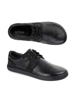 BAREFOOT Męskie buty skórzane sznurowane minimalistyczne 115KZ czarne ze sklepu butyolivier w kategorii Półbuty męskie - zdjęcie 184584618
