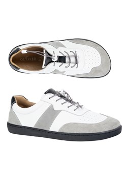 Olivier Buty Damskie Barefoot Skóra Minimalistyczne Szerokie Aria białe z szarym ze sklepu ButyModne.pl w kategorii Mokasyny męskie - zdjęcie 184585196