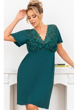 Damska koszula nocna zielona plus size Melania, Kolor zielony, Rozmiar 3XL, Donna ze sklepu Primodo w kategorii Koszule nocne - zdjęcie 184585446