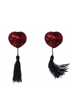 Cekinowe osłonki na biust z frędzlami Pasties Burlesque Gipsy Red, Lola Games ze sklepu Intymna w kategorii Kolczyki - zdjęcie 184586548
