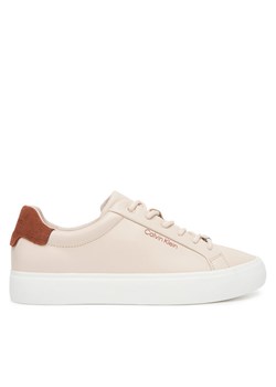 Sneakersy Calvin Klein Vulc Lace Up Lth W/Sue Bt HW0HW02571 Beżowy ze sklepu eobuwie.pl w kategorii Buty sportowe damskie - zdjęcie 184587177