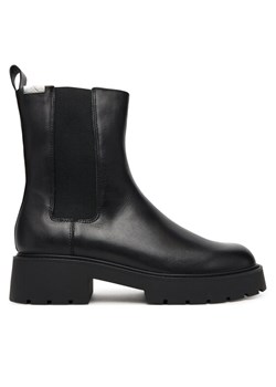 Sztyblety Calvin Klein Jeans Combat Mid Chelsea Boot Hw Lth YW0YW01869 Czarny ze sklepu eobuwie.pl w kategorii Botki - zdjęcie 184587276