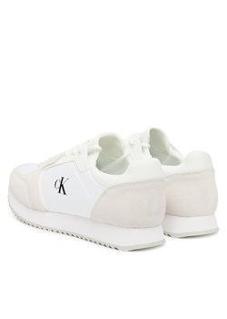 Sneakersy Calvin Klein Jeans Runner Laceup Sock Mg Nylon Mix YW0YW01644 Biały ze sklepu eobuwie.pl w kategorii Buty sportowe męskie - zdjęcie 184587299