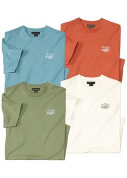Zestaw 4 bawełnianych, gładkich koszulek ze sklepu Atlas For Men w kategorii T-shirty męskie - zdjęcie 184590027