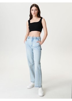 Sinsay - Crop top w prążki - czarny ze sklepu Sinsay w kategorii Bluzki damskie - zdjęcie 184590487