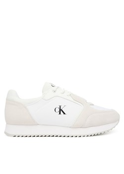 Sneakersy Calvin Klein Jeans Runner Laceup Sock Mg Nylon Mix YW0YW01644 Biały ze sklepu eobuwie.pl w kategorii Buty sportowe męskie - zdjęcie 184590619