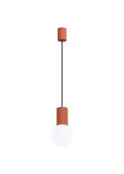 Czerwona ryflowana lampa wisząca - K599-Buble - id: 50823 - marki Lumes - 184595006 Czerwona ryflowana lampa wisząca - K599-Buble ze sklepu Edinos.pl w kategorii Lampy wiszące - zdjęcie 184595006