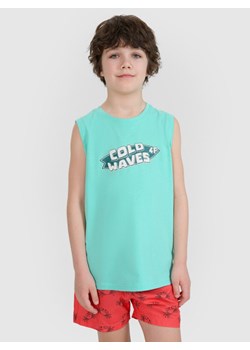 Chłopięcy top z nadrukiem 4F 4FJWSS25TSLEM164 - turkusowy ze sklepu Sportstylestory.com w kategorii T-shirty chłopięce - zdjęcie 184595195