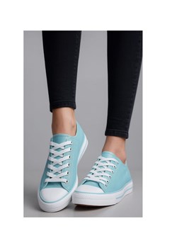 Wiązane niebieskie trampki damskie /D7-3 16400 G168/ ze sklepu Pantofelek24.pl w kategorii Trampki damskie - zdjęcie 184596239