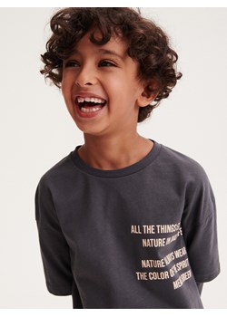 Reserved - Longsleeve oversize - ciemnoszary ze sklepu Reserved w kategorii T-shirty chłopięce - zdjęcie 184597359
