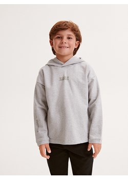 Reserved - Longsleeve oversize z kapturem - jasnoszary ze sklepu Reserved w kategorii Bluzy chłopięce - zdjęcie 184597397