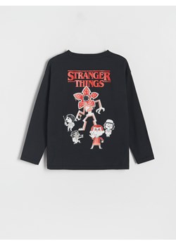 Reserved - Longsleeve oversize Stranger Things - czarny ze sklepu Reserved w kategorii T-shirty chłopięce - zdjęcie 184597409