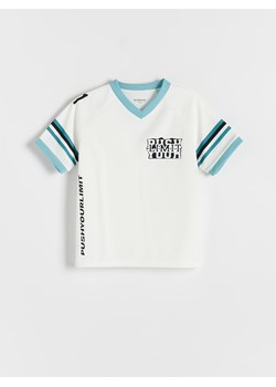 Reserved - T-shirt oversize z nadrukiem - biały ze sklepu Reserved w kategorii T-shirty chłopięce - zdjęcie 184598237